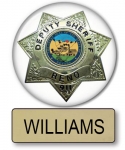 Williams Reno 911 Name Badge & Deputy 3" Button Halloween Costume 